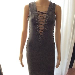 Denim cut out bodycon  dress